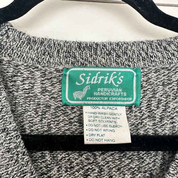 Sidriks Women’s Gray One Size 100% Alpaca Sweater Peru Peruvian - Picture 2 of 4